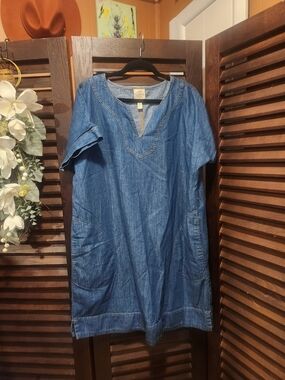St. John's Bay Vintage Denim Blue Mini Dress